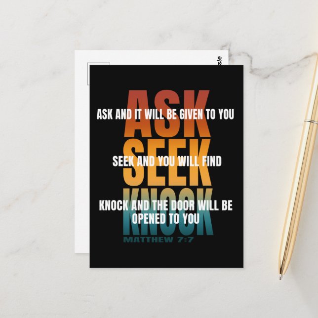 Carte Postale Demander à la recherche Knock (Devant/Arrière en situation)