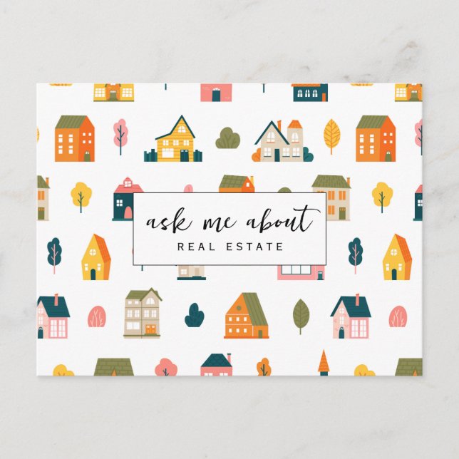 Carte Postale Demandez-moi à propos des maisons immobilières Pro (Devant)