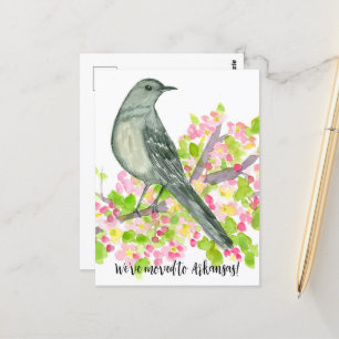 Carte Postale Déménagement Faire-part Arkansas Mockingbird Fleur