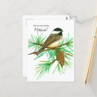 Déménagement Faire-part Maine Pinecone Pickadee