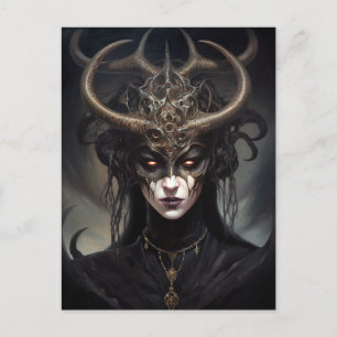 Carte Postale Demon Woman Queen Dark Imaginaire Art