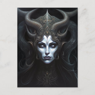 Carte Postale Demon Woman Queen Dark Imaginaire Art