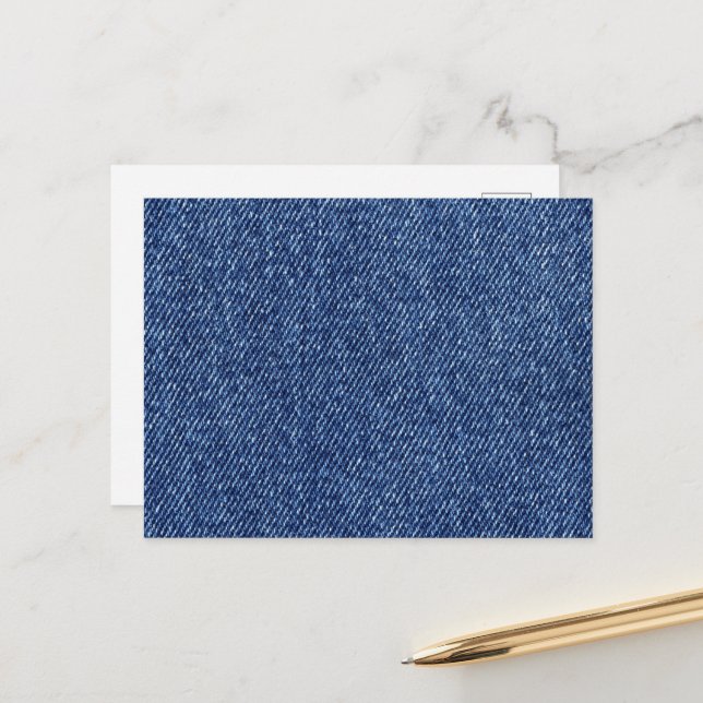 Carte Postale Denim Fabric, Denim Texture, Blue Denim, Jeans (Devant/Arrière en situation)