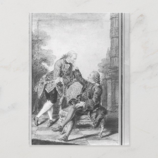 Carte Postale Denis Diderot et Melchior, baron de Grimm (Devant)
