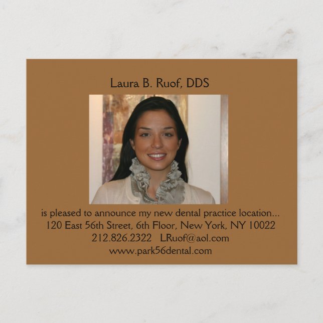 Carte postale dentaire d'introduction (Devant)