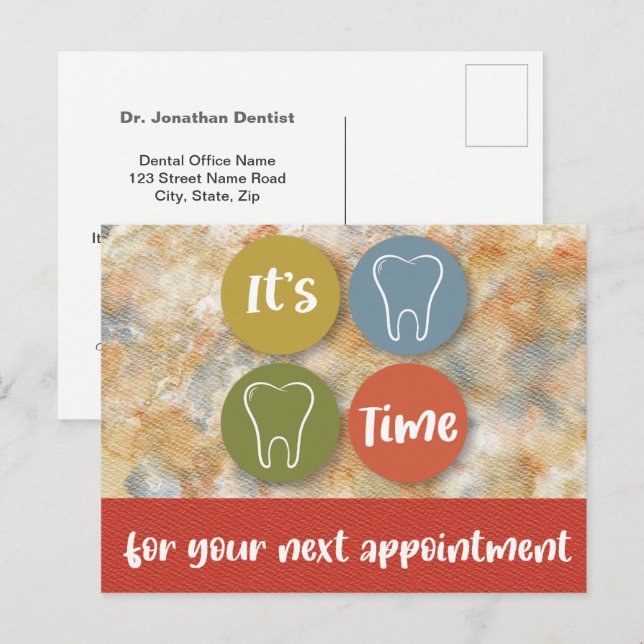 Carte Postale Dental Appointment Reminder Postcard (Devant / Derrière)