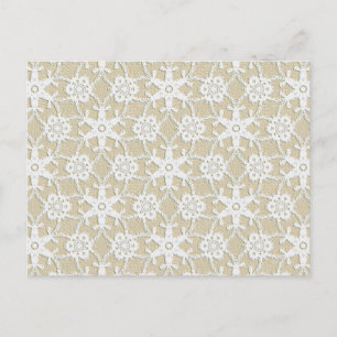 Carte Postale Dentelle antique - blanche et beige