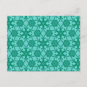 Carte Postale Dentelle antique - turquoise et aqua