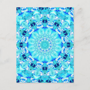 Carte Postale Dentelle Aqua, Délicieuse, Mandala Abstrait