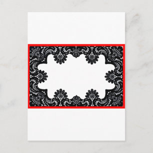 Carte Postale Dentelle Noir & Blanc Rouge Boarder Le MUSÉE Zazzl