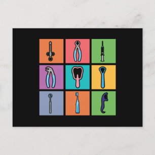 Carte Postale Dentist Outils Pop Art Dentistère Dents Dents Doct