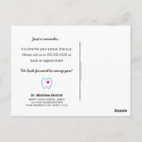 Dentist rendez-vous rappel dent avec le coeur bleu