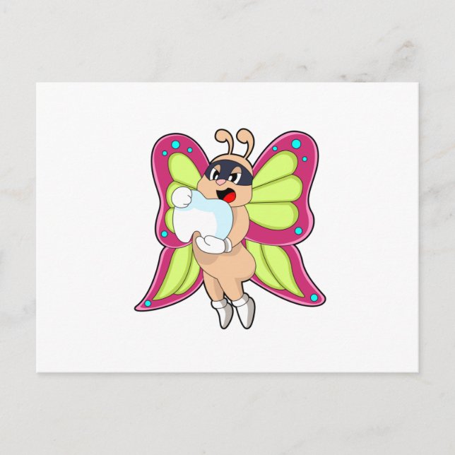 Carte Postale Dentiste papillon dents (Devant)