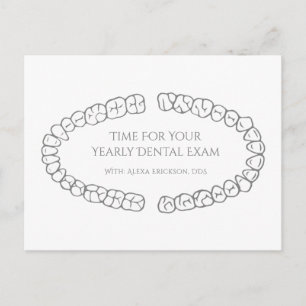 Carte Postale Dentiste simple Dents Dentaire Rappel