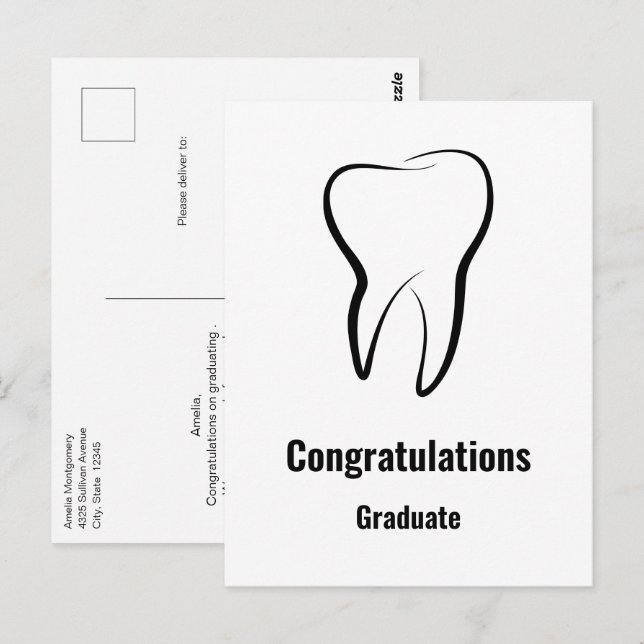 Carte Postale Dentistesse dentaire Médicale Graphisme Dentistie  (Devant / Derrière)