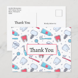 Carte Postale Dents et outils Motif dentaire Merci