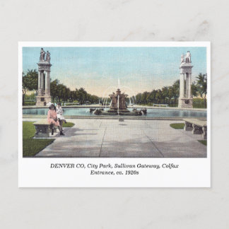 Carte Postale DENVER City Park, Sullivan Gateway c1920s vintage