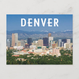 Carte Postale Denver Colorado centre-ville skyline et montagnes