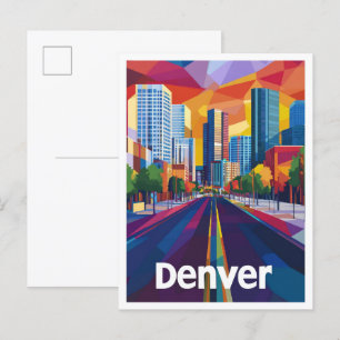 Carte Postale Denver Colorado USA Illustration Vintage voyage