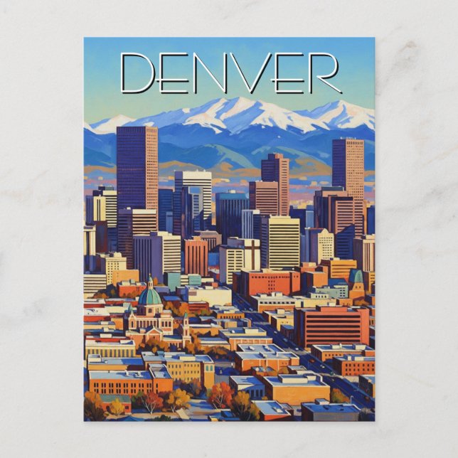 Carte Postale Denver Skyline Colorado (Devant)