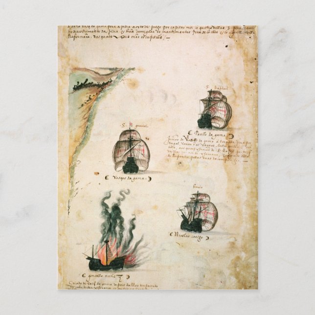 Carte Postale Départ de Vasco da Gama (Devant)