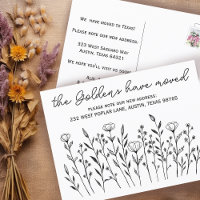 DÉPLACEMENT de Fleurs sauvages FAIRE-PART simples