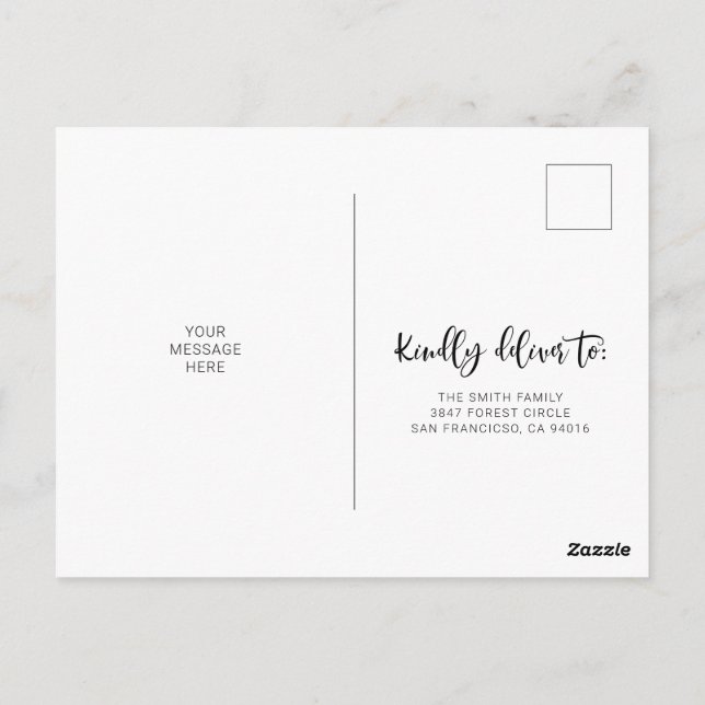 Carte Postale Déplacement Faire-part Avec Verdure (Dos)