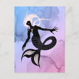 Carte Postale Déplaisante Sirène Imaginaire foncé Monster Goth