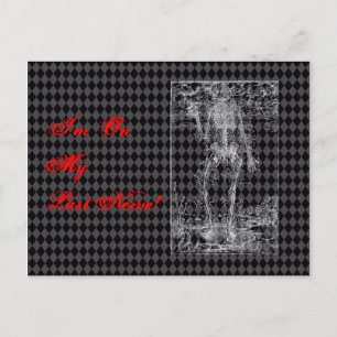 Carte Postale Dernière Nerve - Halloween Squelette