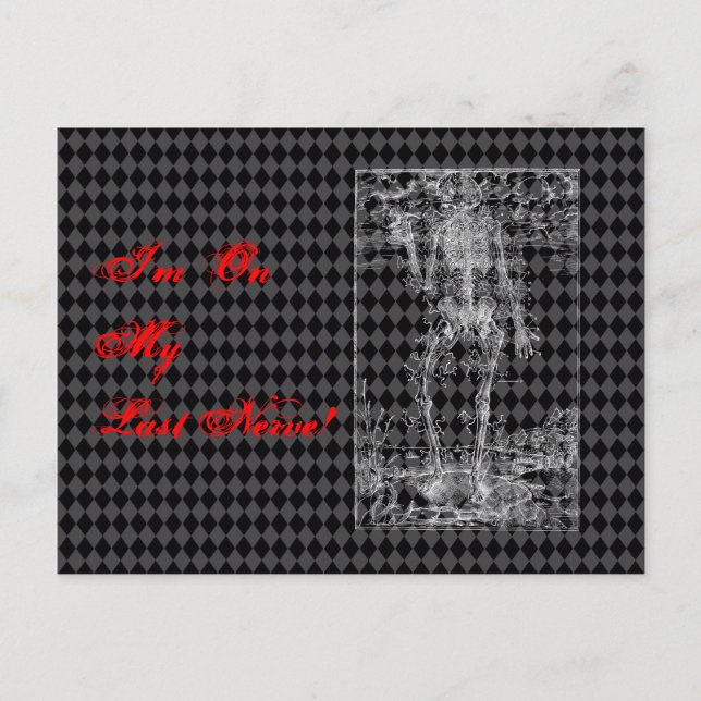 Carte Postale Dernière Nerve - Halloween Squelette (Devant)