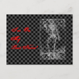 Carte Postale Dernière Nerve - Halloween Squelette
