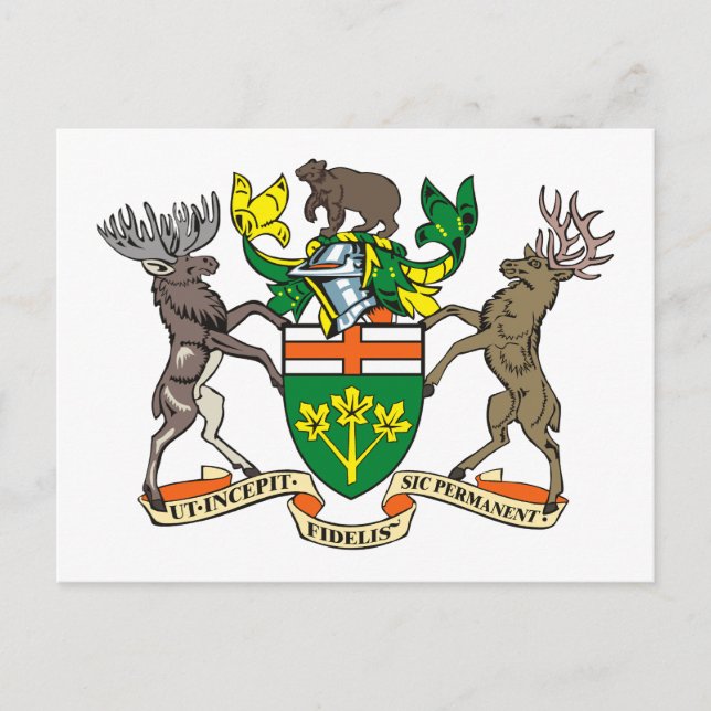 Carte postale des armoiries de l'Ontario (Devant)