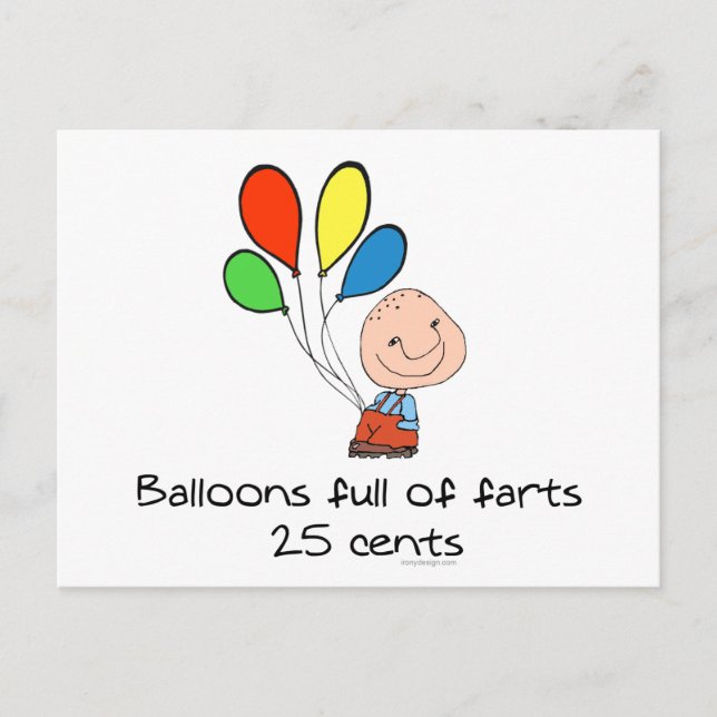 Carte Postale Des ballons pleins de farts (Devant)