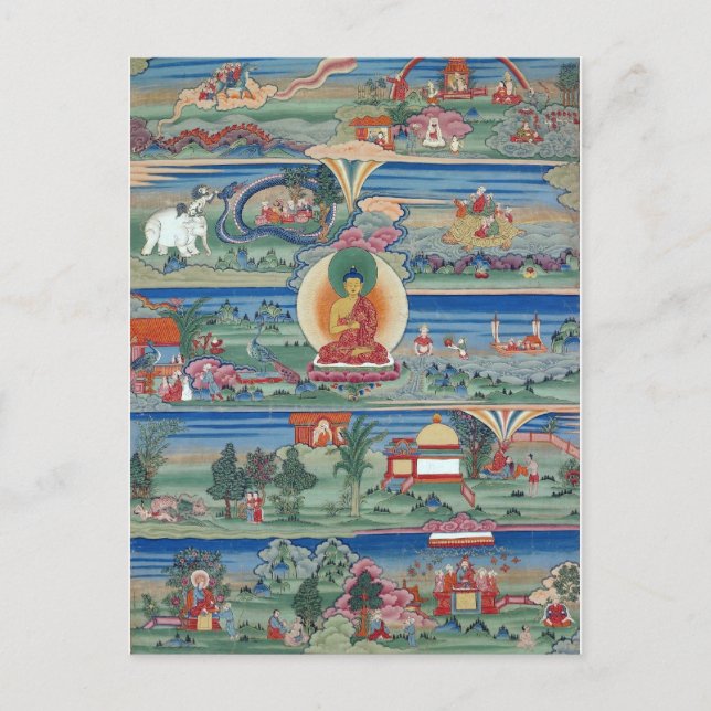Carte Postale Des Bhoutanais ont peint thanka des contes de Jata (Devant)