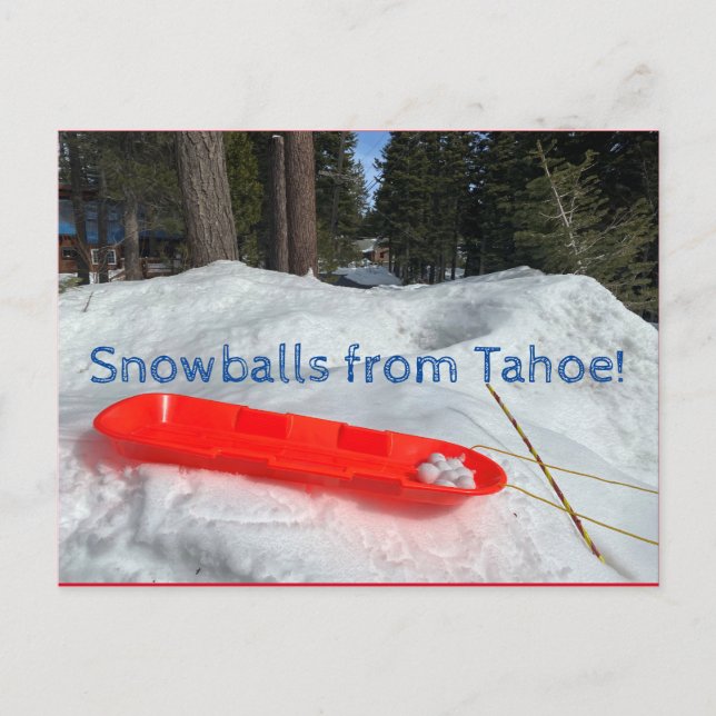 Carte Postale Des boules de neige de Tahoe ! (Devant)
