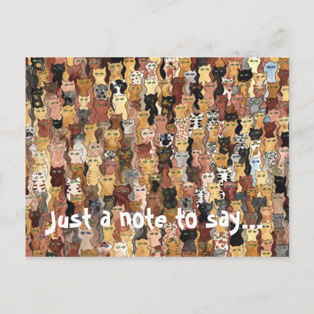 Carte Postale des chats qui regardent, Juste une note à dire... (Devant)