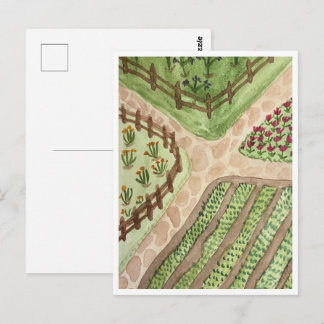 Carte postale des chemins de jardin
