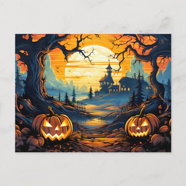 Carte Postale Des Citrouilles d'Halloween délicieux et terrifian (Devant)