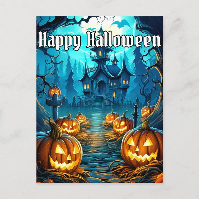 Carte Postale Des Citrouilles d'Halloween ultra-dangereux (Devant)
