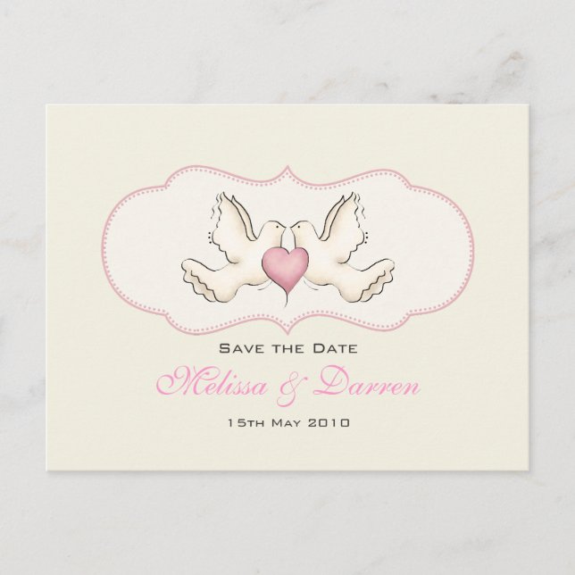 Carte postale des colombes de l'amour (Devant)