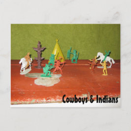Carte postale des cow-boys et des indiens