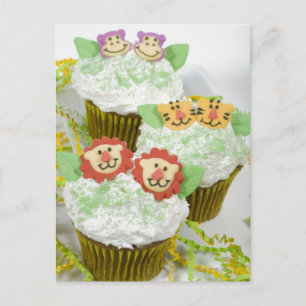Carte Postale Des cupcakes pour animaux Safari.
