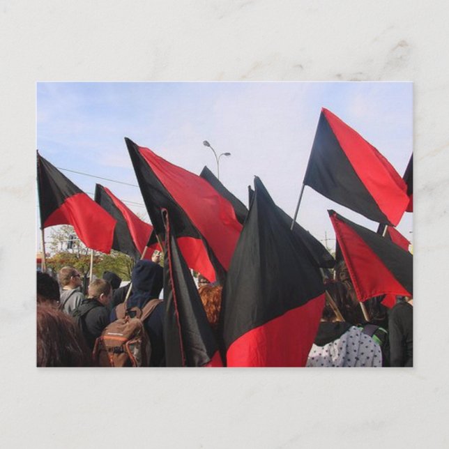 carte postale des drapeaux anarchistes (Devant)