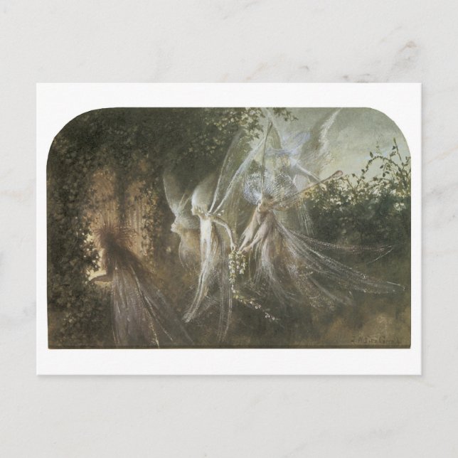 Carte Postale Des Fées À Travers Un Arc Gothique, 1864 (Devant)