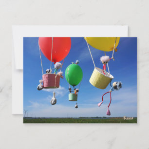 Carte Postale Des fubby dans des ballons qui vont à l'aventure.