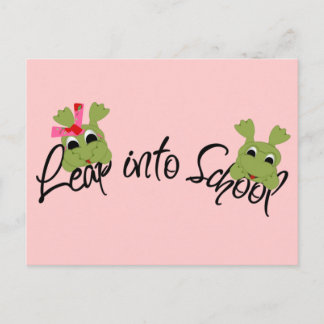 Carte Postale Des grenouilles entrent à l'école