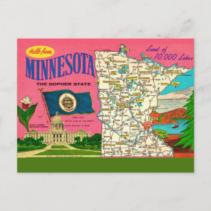 Carte postale des lacs du Minnesota 