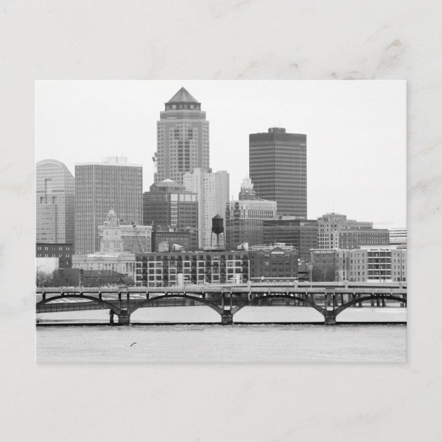 Carte Postale Des Moines en B&W (Devant)
