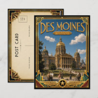 Des Moines Iowa Art Déco vintage de l'âge d'or