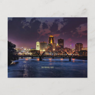 Carte Postale Des Moines, Iowa, photo de la ville